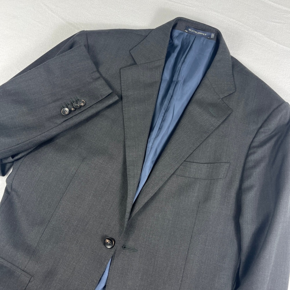 SUITSUPPLY Men's Charcoal‎ Grey Wool Suit Jacket Blazer Size 40R